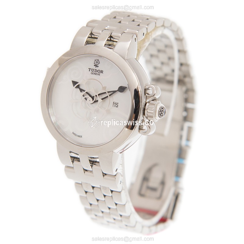 Tudor Clair De Rose - Automatic - Stainless Steel - White Dial - Silver Steel Strap - View 3