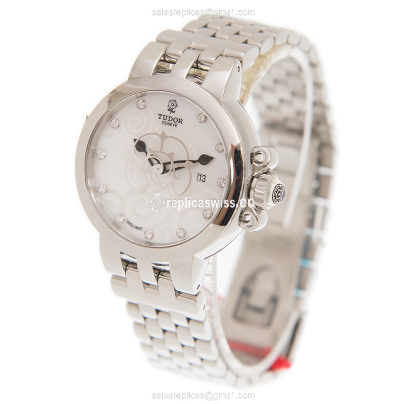 Tudor Clair De Rose - Automatic - Stainless Steel - White Dial - Silver Clasp - View 3