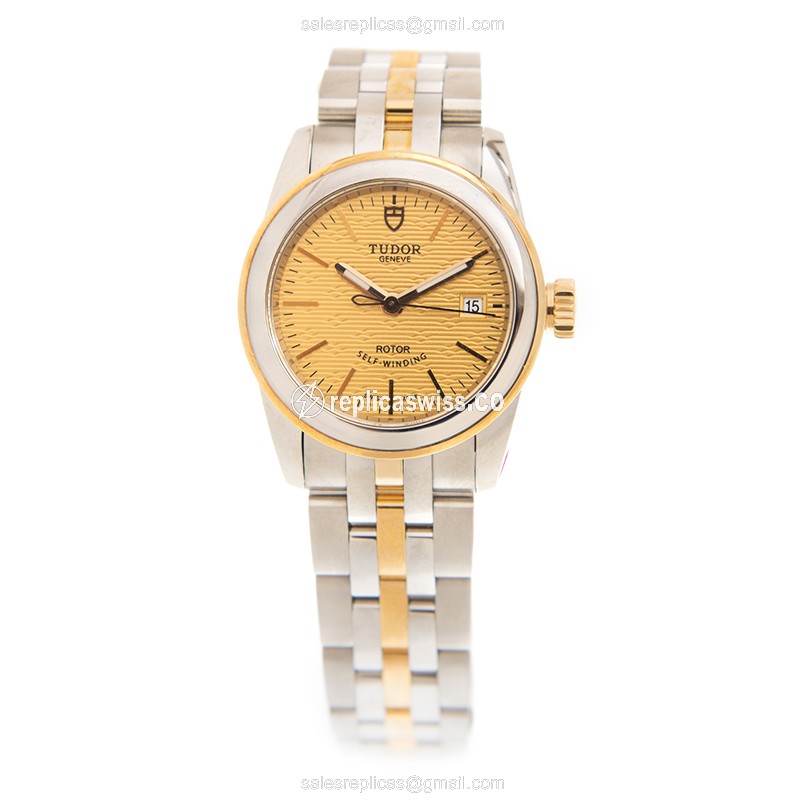 Replica Watch Tudor Glamour Date - Automatic - Gold Dial - View 2