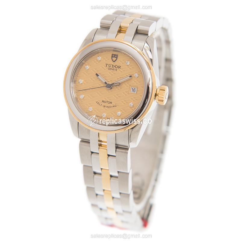Tudor Glamour Date Replica - Automatic - Steel - Gold Dial - View 3