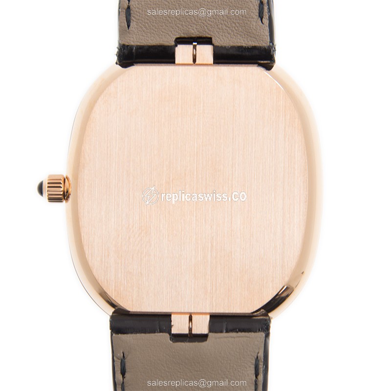 Patek Philippe 5738R-001 Replica - Automatic - 18kt Rose Gold - Black Dial, Alligator Strap - View 3