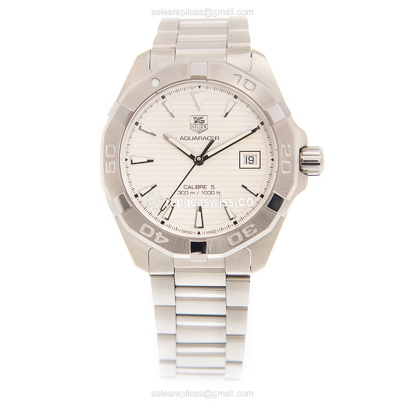 Tag Heuer WAY2111-BA0910 Replica - Automatic - Stainless Steel - White Dial - Silver Clasp - View 2
