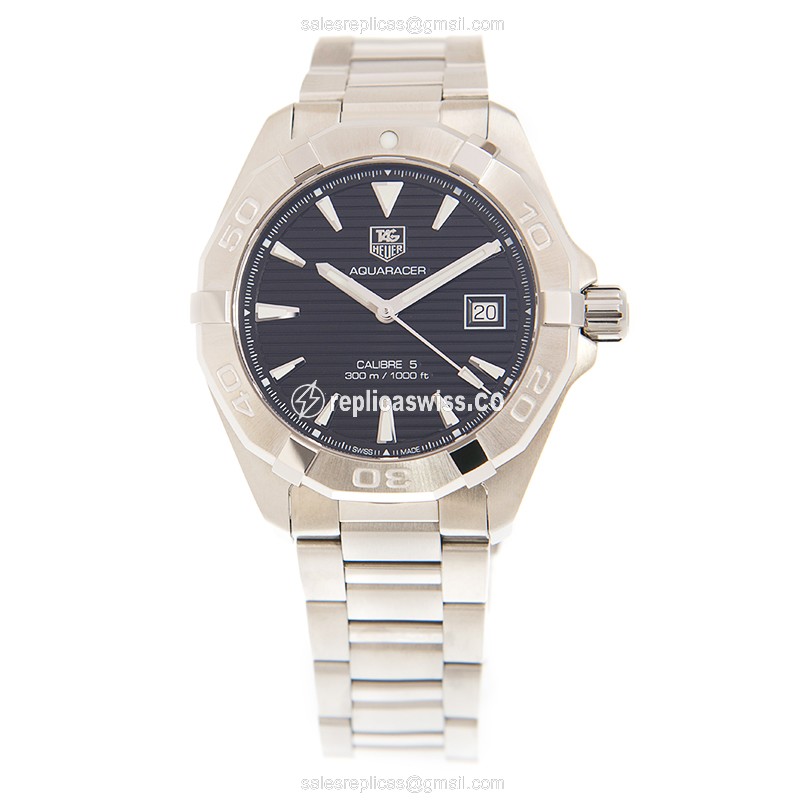 Tag Heuer AQUARACER Replica - Automatic - Steel - Black - Silver Steel Clasp - View 2