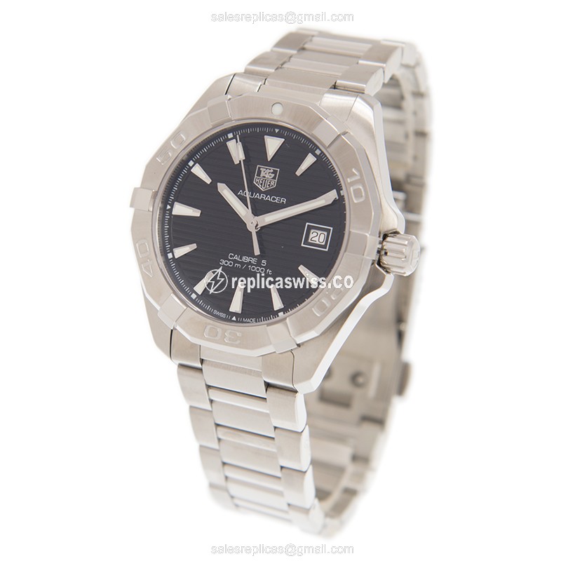 Tag Heuer AQUARACER Replica - Automatic - Steel - Black - Silver Steel Clasp - View 3