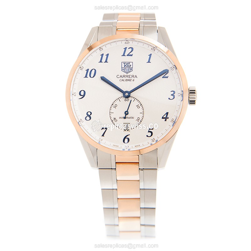 Tag Heuer Carrera WAS2153-BD0734 - Automatic - 18kt Rose Gold & Steel - White Dial - View 2