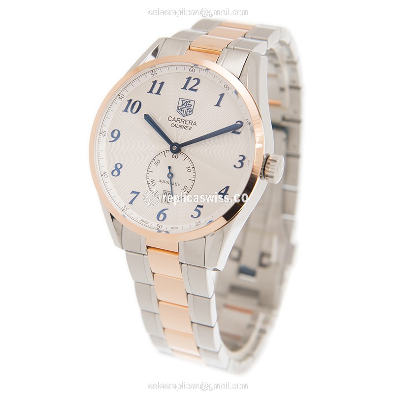 Tag Heuer Carrera WAS2153-BD0734 - Automatic - 18kt Rose Gold & Steel - White Dial - View 3