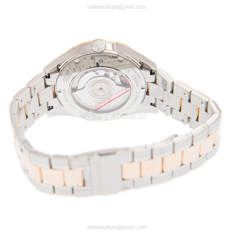 Tag Heuer Carrera WAS2153-BD0734 - Automatic - 18kt Rose Gold & Steel - White Dial - View 4