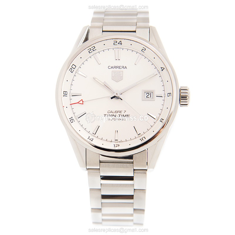Tag Heuer Carrera Replica - Automatic - Steel - White Dial - View 2