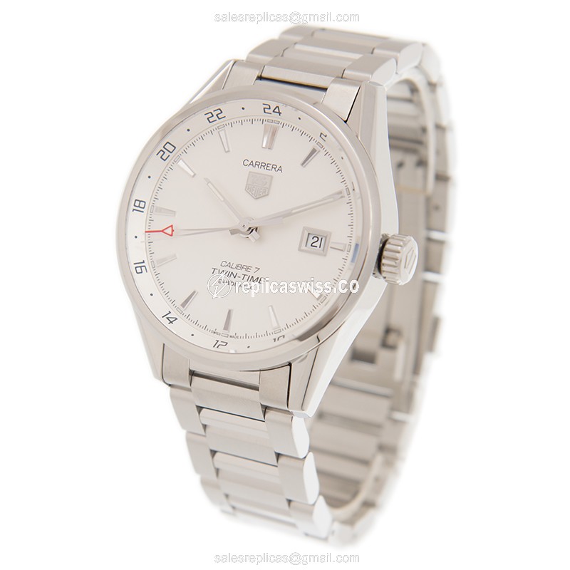 Tag Heuer Carrera Replica - Automatic - Steel - White Dial - View 3