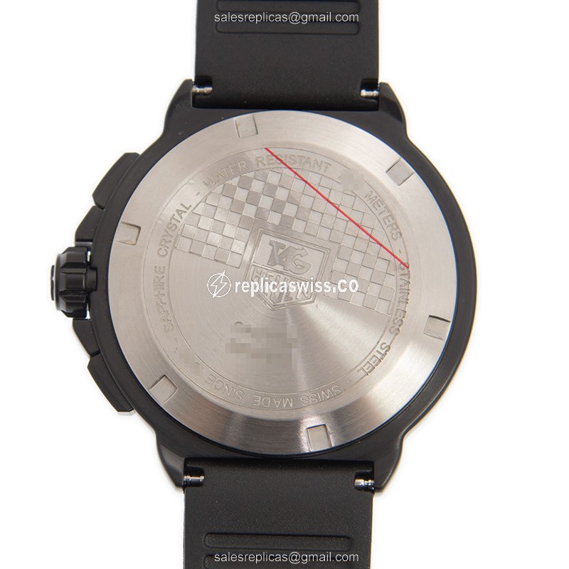 Tag Heuer F1 Quartz Steel Black Dial Black Rubber Buckle Replica Watch - View 3