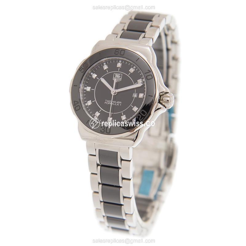 Tag Heuer F1 Replica Watch - Automatic - Steel - Black Dial - View 3