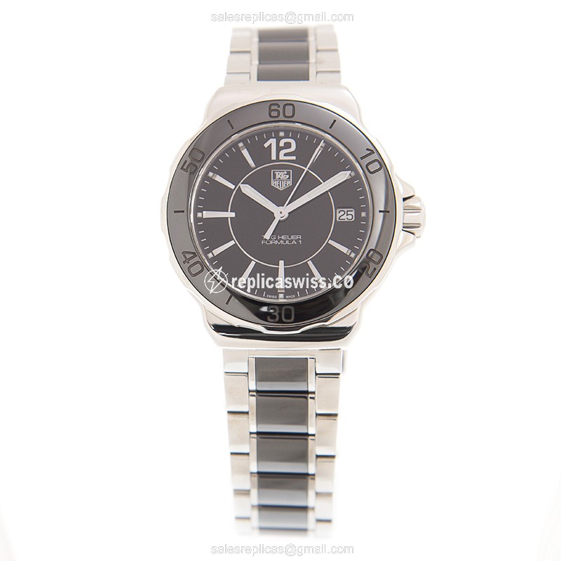 Tag Heuer F1 Replica Watch - Quartz - Steel - Black Dial - View 2