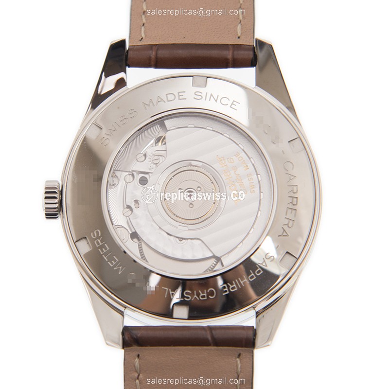 Tag Heuer CARRERA Automatic Steel Buckle Brown Alligator Replica Watch - View 3