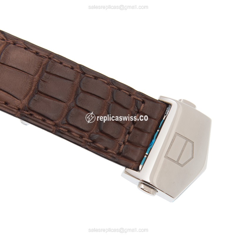 Tag Heuer CARRERA Automatic Steel Buckle Brown Alligator Replica Watch - View 4