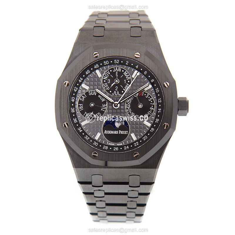 Audemars Piguet ROYAL OAK Replica - Auto Ceramic Case - Black Dial - Ceramic Strap - View 2