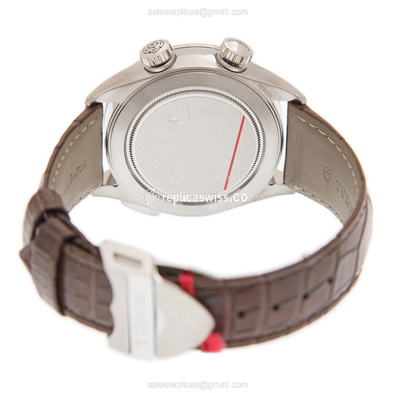 Tudor 79620TC Replica - Automatic - Brown Dial - Leather Brown Strap - Stainless Steel Case - View 4