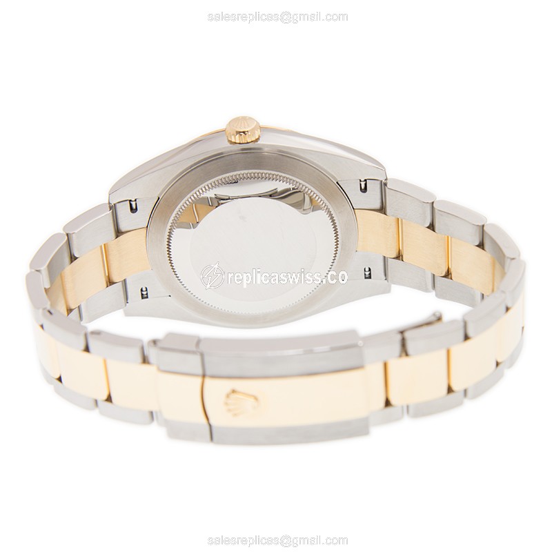 Rolex Datejust Replica - Automatic - 18kt Gold Case - White Dial - Gold Clasp & Steel Strap - View 4