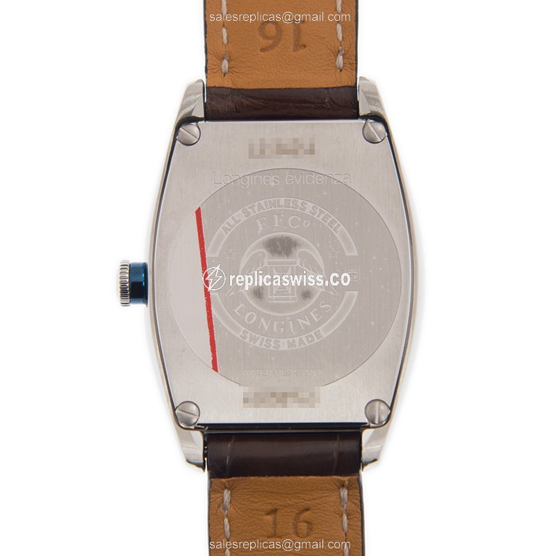 Longines EVIDENZA Replica - Automatic - Steel Case - Belge Dial - Brown Leather Strap - View 3