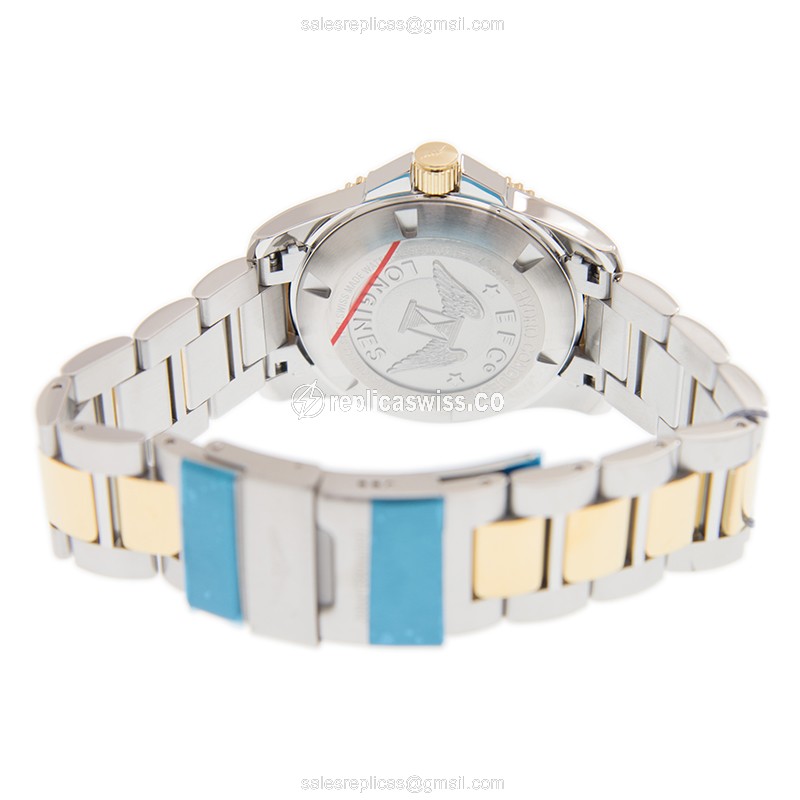 Longines CONQUEST Replica - Quartz - Gold-Plated Case - Blue Dial - Steel Strap - View 4