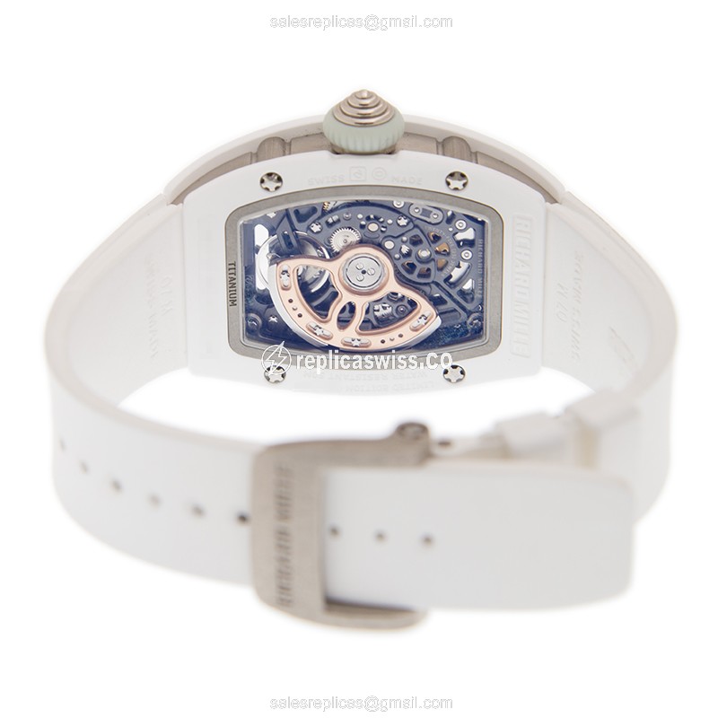 Richard Mille RM07-01 Jade Ladies - Auto Ceramic Case - Green Dial - White Rubber Strap - View 4