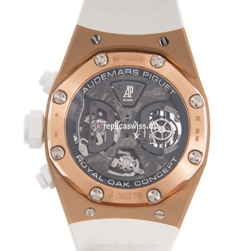 Audemars Piguet Royal Oak Offshore - Manual Wind - 18kt Rose Gold - Black Dial - White Rubber Strap - View 3