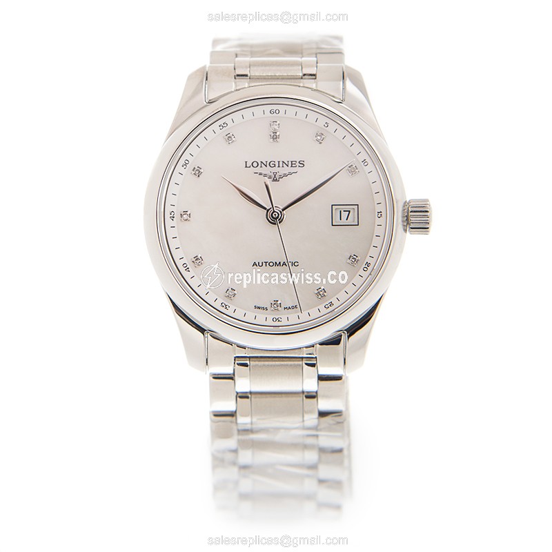 Longines L2.257.4.87.6 Replica - Automatic - Steel Case - White Dial, Silver Clasp - View 2