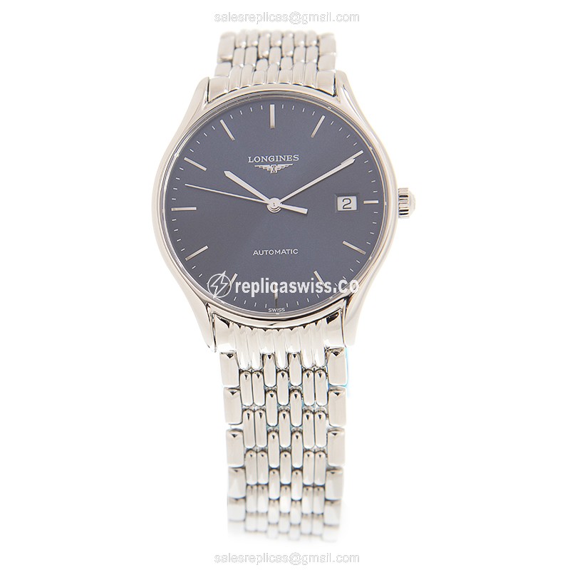 Longines Lyre Replica - Automatic - Steel Case, Blue Dial - Silver Steel Strap - View 2