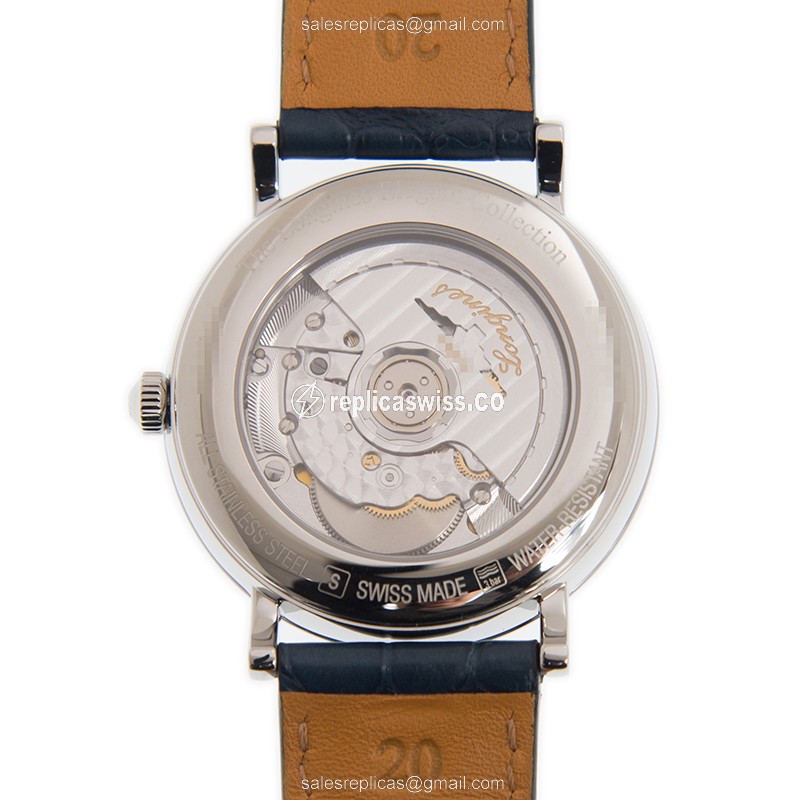 Longines L4.910.4.92.2 Replica - Automatic - Steel Case - Blue Dial, Leather Strap - View 3
