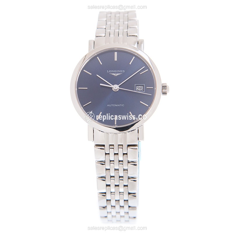 Longines L4.310.4.92.6 Replica - Automatic - Steel Case - Blue Dial on Silver - View 2