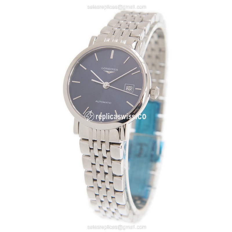Longines L4.310.4.92.6 Replica - Automatic - Steel Case - Blue Dial on Silver - View 3