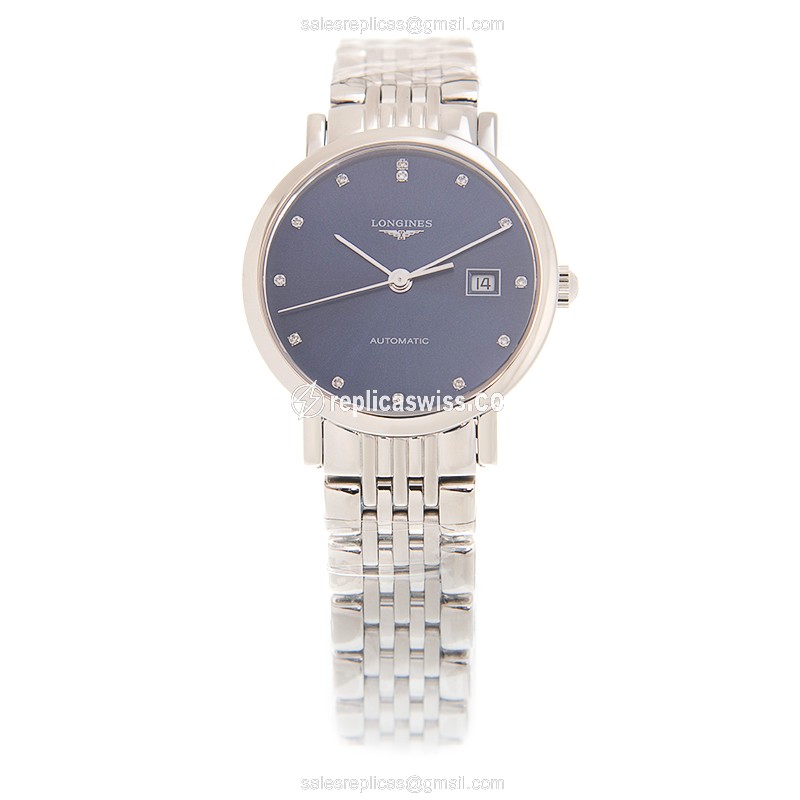 Longines L4.310.4.97.6 Replica - Automatic - Steel Case - Blue Dial, Silver Clasp - View 2