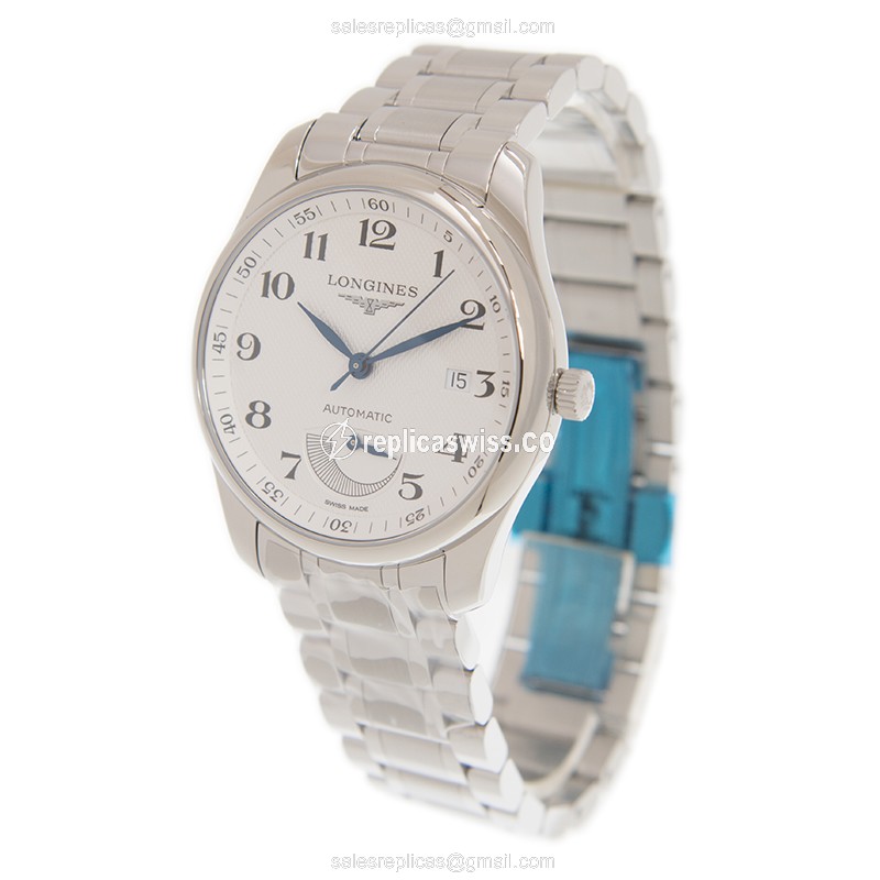 Longines Master Replica - Automatic - Steel - Silver Dial - Silver Strap - View 3