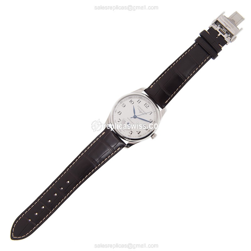 Rolex L2.908.4.78.3 Replica | Automatic | Silver Dial, Brown Alligator Strap - View 2