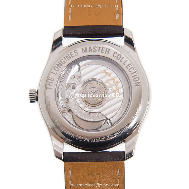 Rolex L2.908.4.78.3 Replica | Automatic | Silver Dial, Brown Alligator Strap - View 3