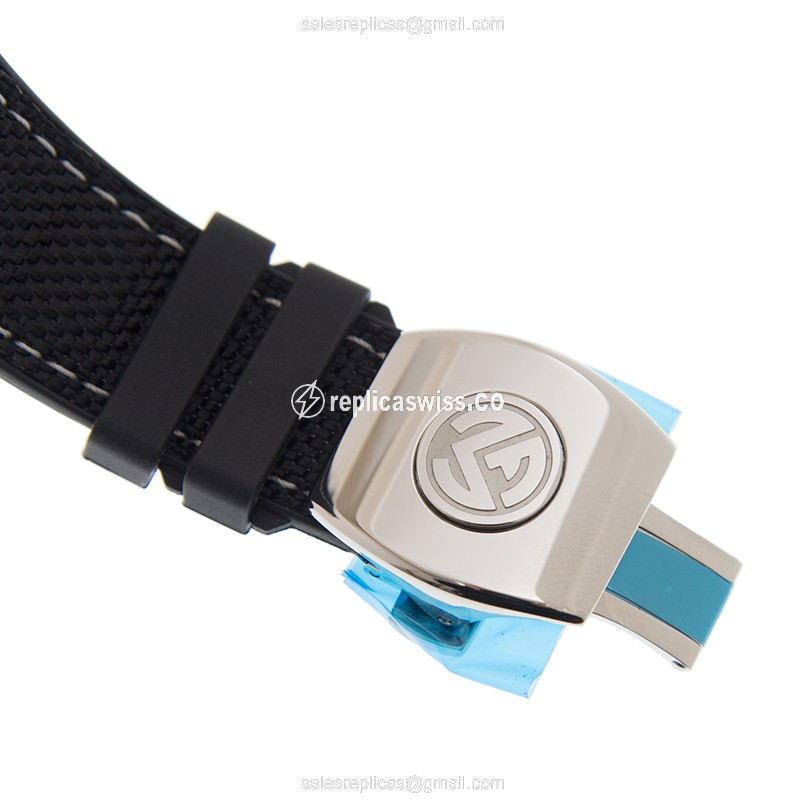Franck Muller V45 Yachting Automatic Steel Black Dial Alligator Black Clasp - View 4