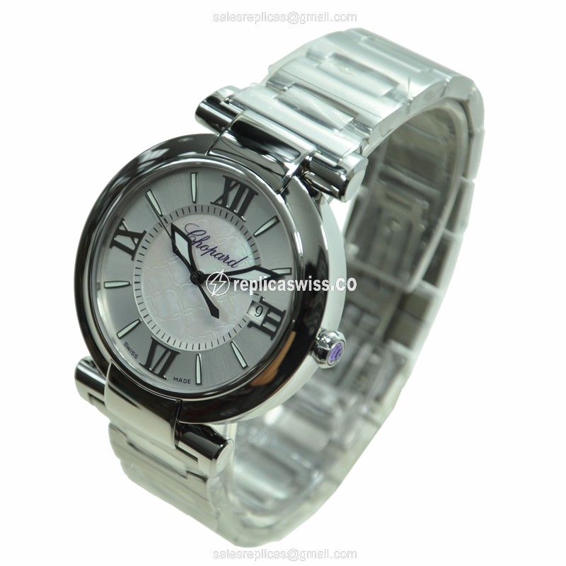 Chopard Imperiale Replica - Automatic - Stainless Steel - White Dial - Silver Steel Strap - View 3