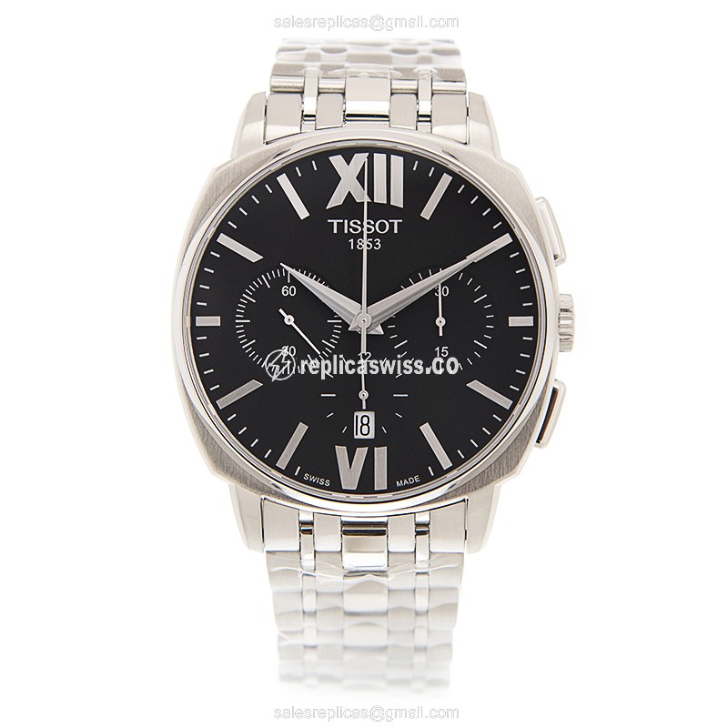 Tissot T-CLASSIC Replica - Automatic - Black Dial - Silver Steel Strap - View 2