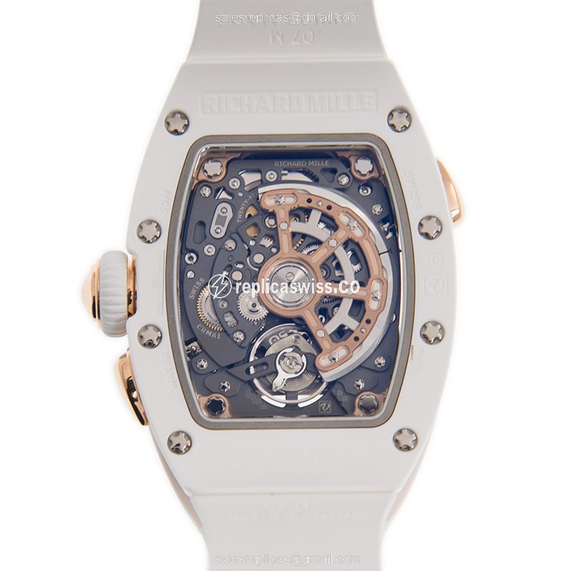 Richard Mille RM037 Replica - Auto - Ceramic - White Strap - View 3