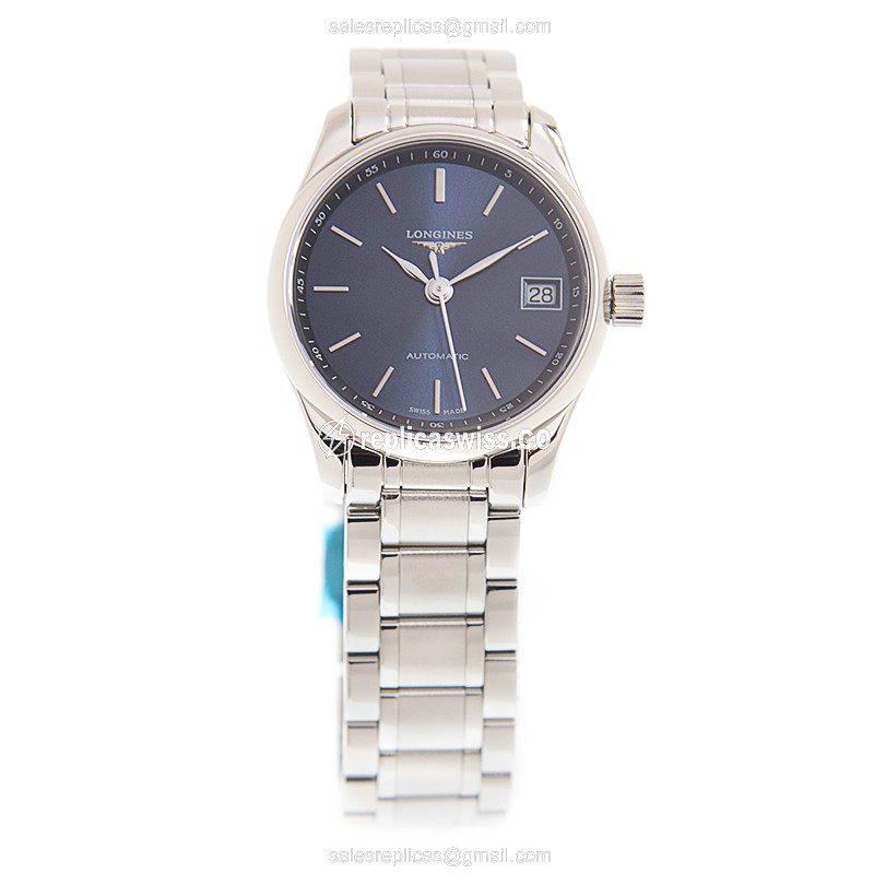 Longines Master Replica - Automatic - Steel Case, Blue Dial - Silver Steel Strap - View 2