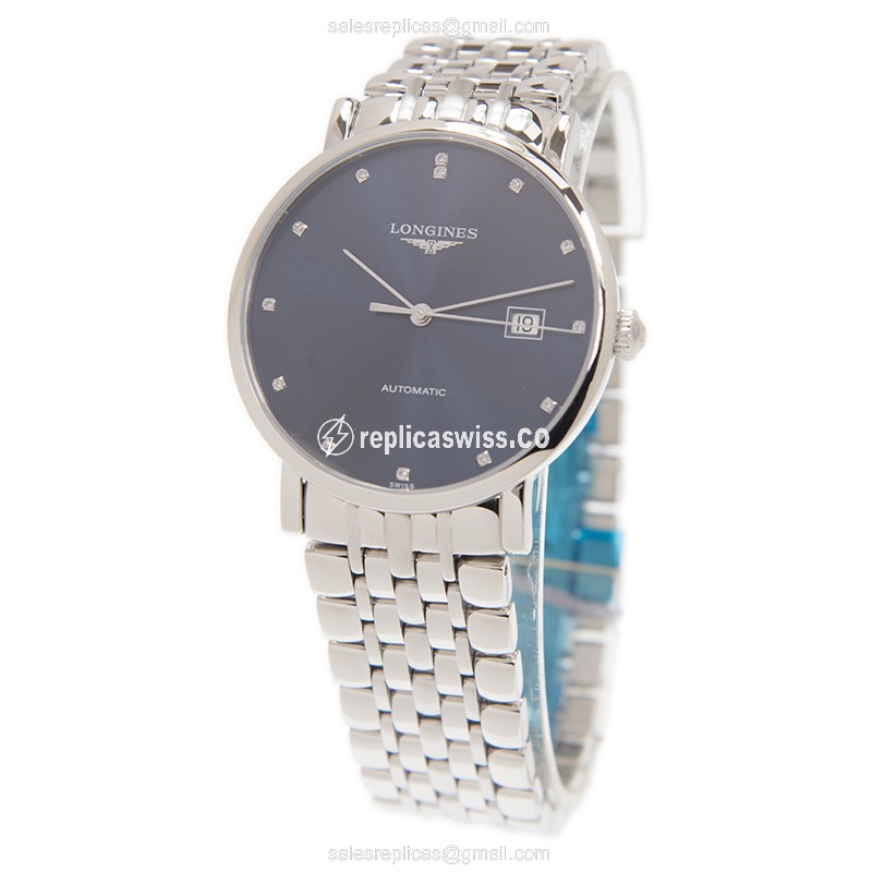 Longines L4.910.4.97.6 Replica - Automatic - Steel Case - Blue Dial, Silver Clasp - View 3
