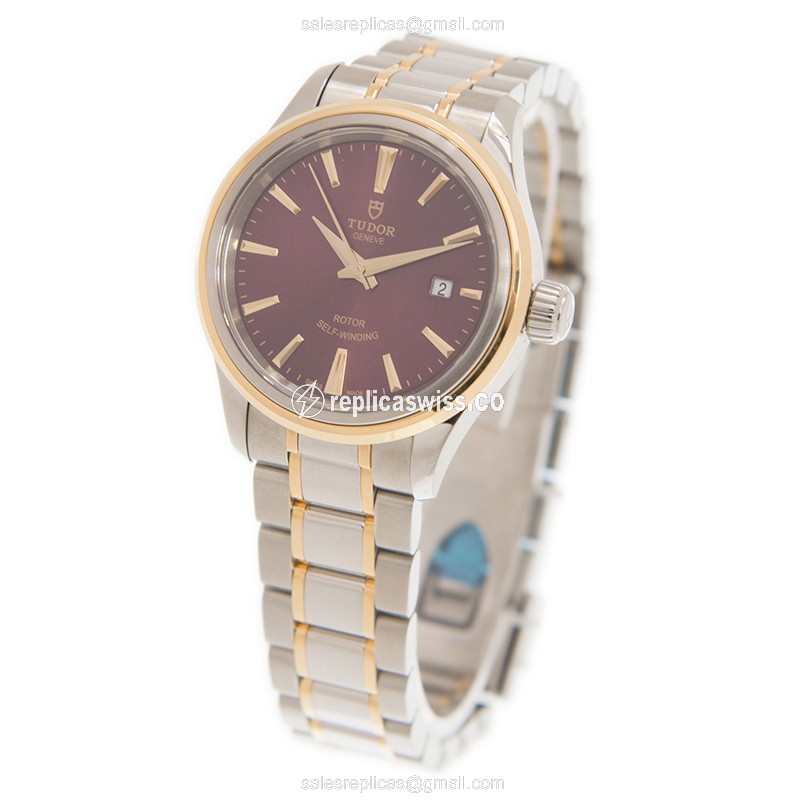 Tudor Replica Watch - Automatic - Steel - Purple Dial - Gold - View 2