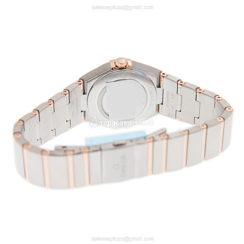 Omega Constellation Replica - Quartz - 18kt Rose Gold & Steel Case - Brown Dial - Gold Clasp & Strap - View 4