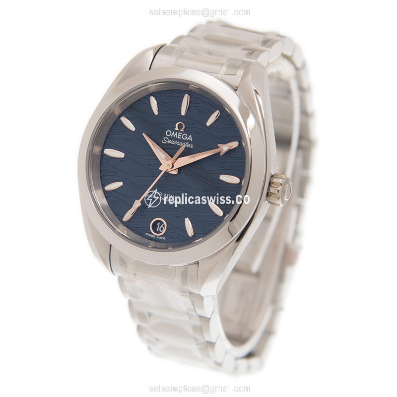 Omega Seamaster Replica - Automatic - Steel - Blue Dial - Silver Steel Clasp - View 3