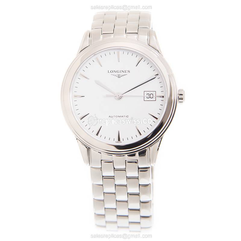 Longines Flagship Replica - Automatic - Stainless Steel - White Dial - Silver Clasp - View 2
