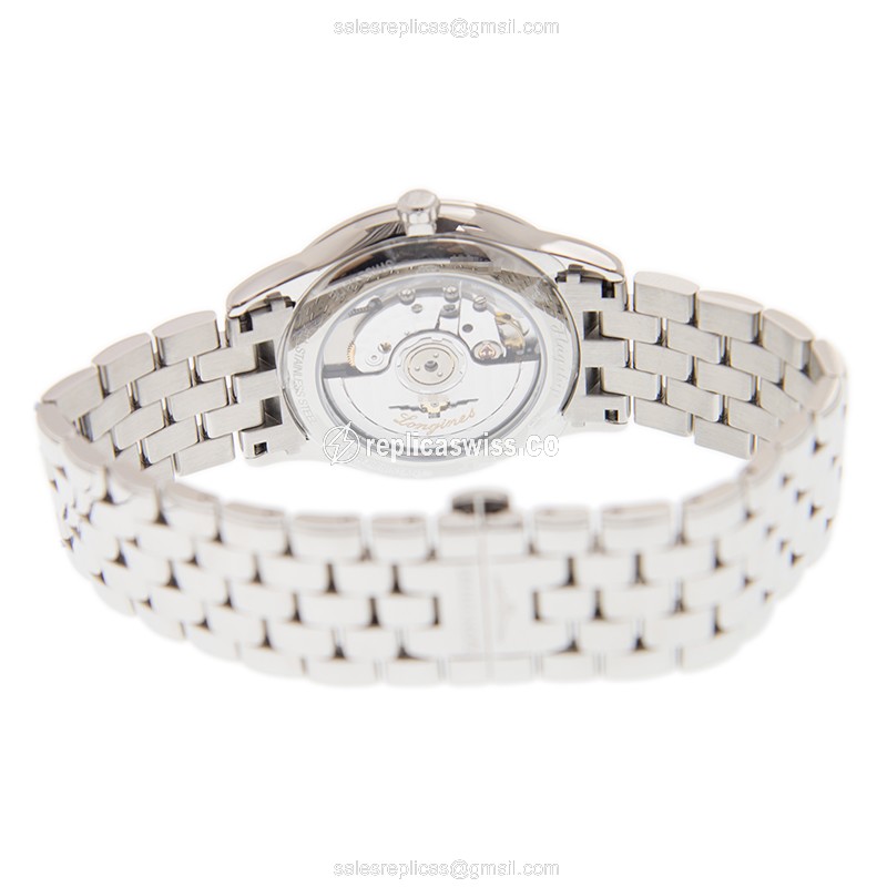 Longines Flagship Replica - Automatic - Stainless Steel - White Dial - Silver Clasp - View 4