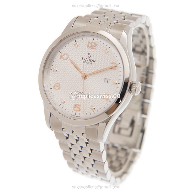 Tudor 1926 Replica - Automatic - Silver Steel Case - Silver Dial - Steel Band - View 3
