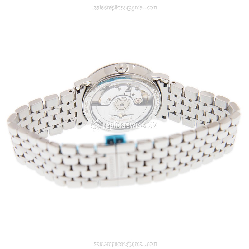 Longines ELEGANT Automatic - Steel Case - Blue Dial - Silver Steel Strap - View 4