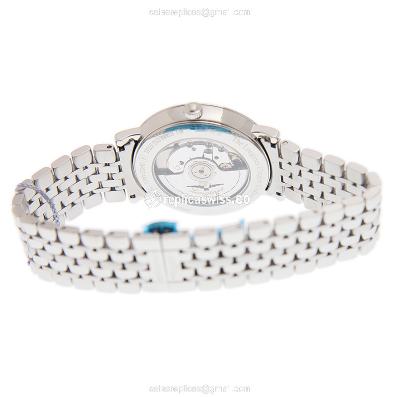 Longines L4.910.4.72.6 Replica - Automatic - Steel Case - Gray Dial on Silver Steel Strap - View 4