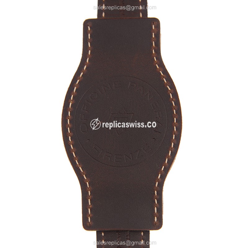 Panerai PAM00779 LUMINOR - Manual - Titanium - Black Dial - Brown Leather Strap - View 3