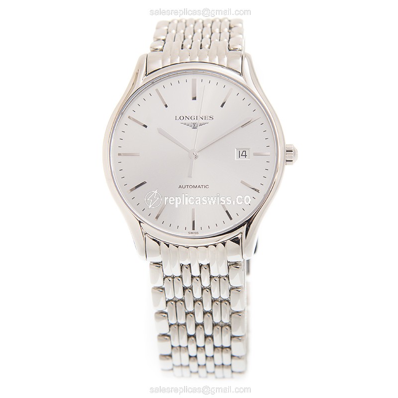 Longines Lyre Replica - Automatic - Silver Dial on Steel Strap - View 2
